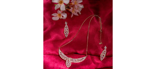 The Crystal Leaf Necklace Set – Where Nature Meets Glamour