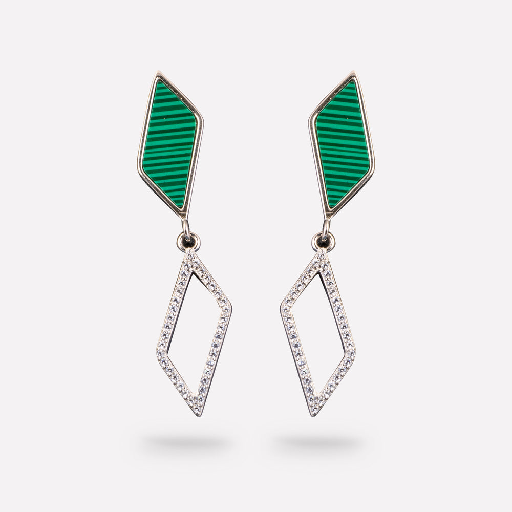 Green Gem Drops Earrings