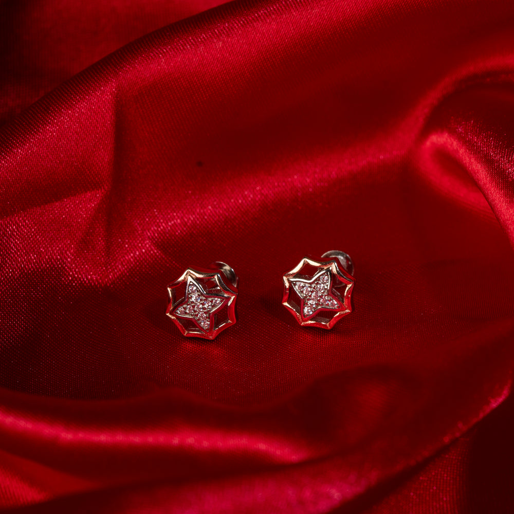 Twinkle Star Rose Gold Studs