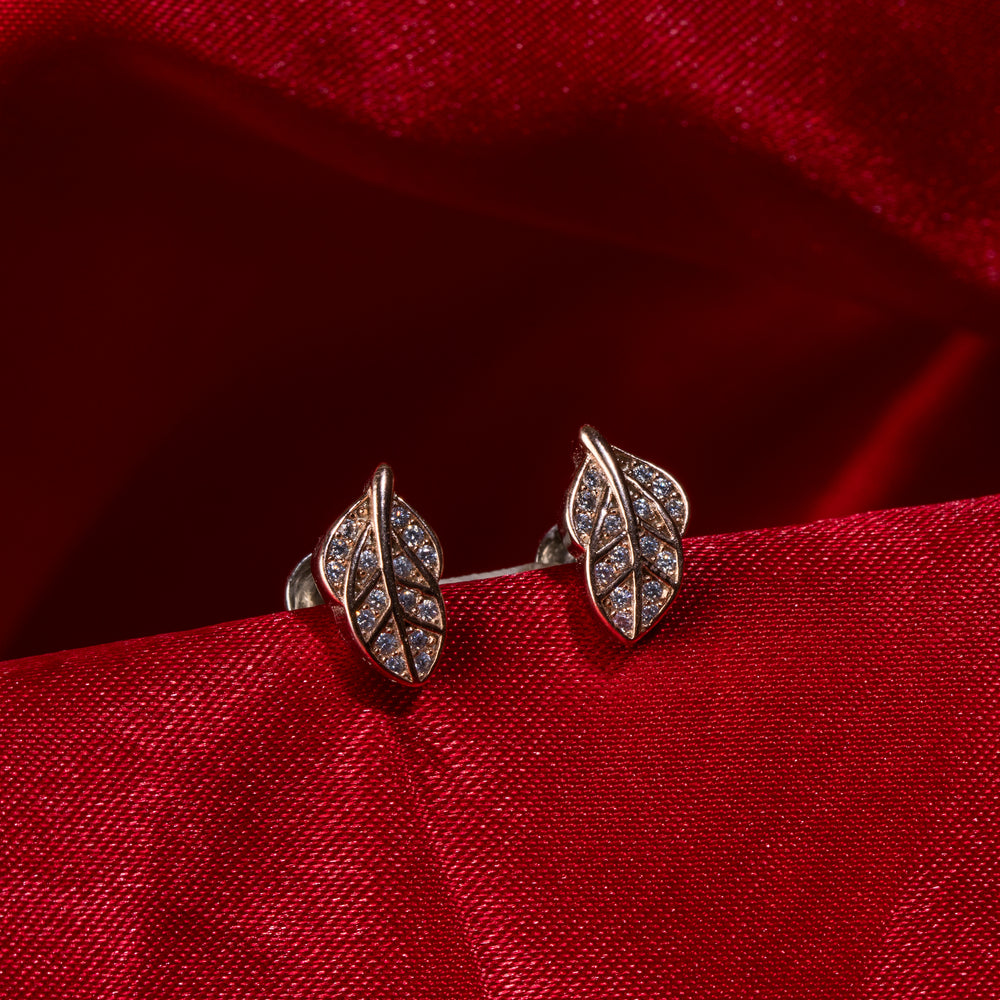 Golden Leaf Elegance Studs