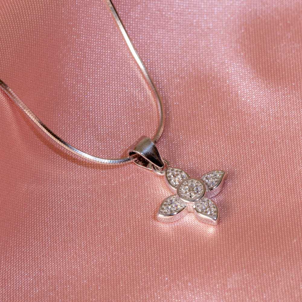 Gleaming Flower Sterling Pendant