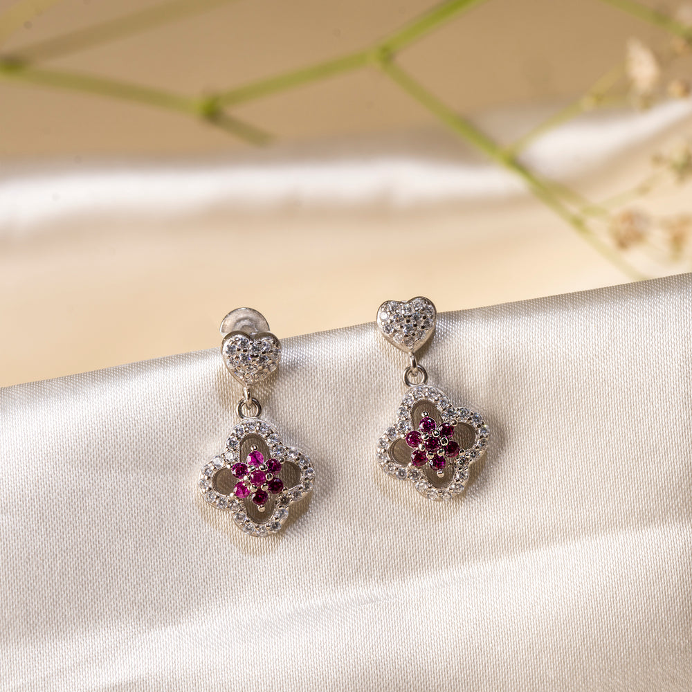 Purple Radiance Floral Studs