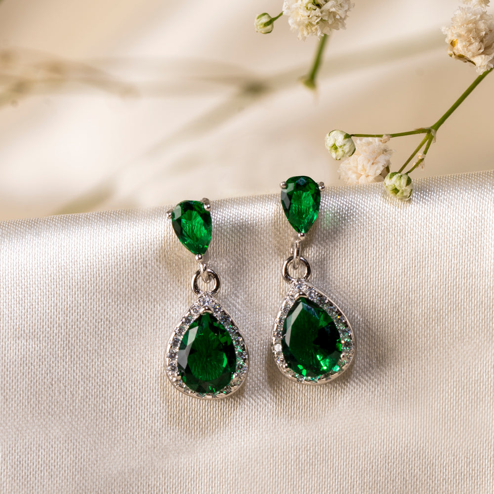 Emerald Drop Elegance Studs
