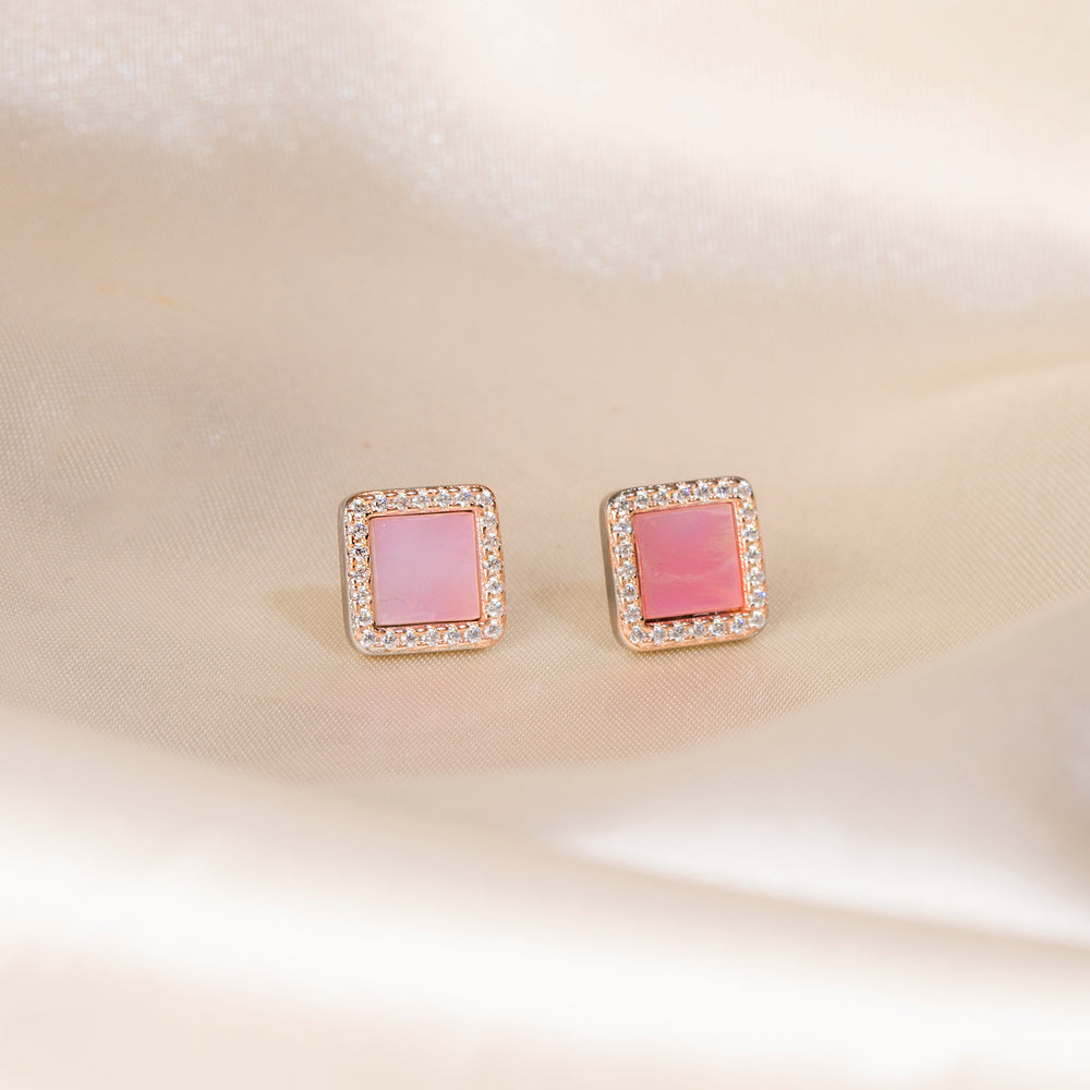 Pink Gem Earrings