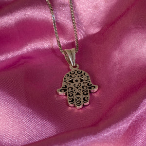 Oxidized Silver Pendant with Link Chain Oxidized Silver Pendant with Link Chain