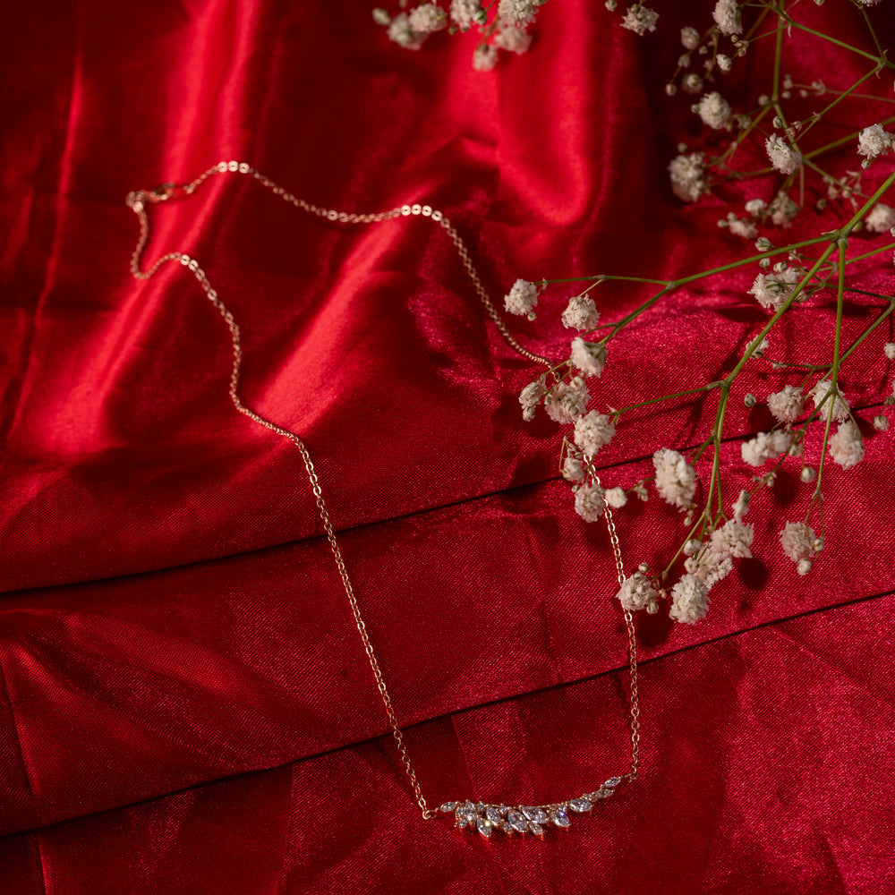 rose gold pendant with cz stone