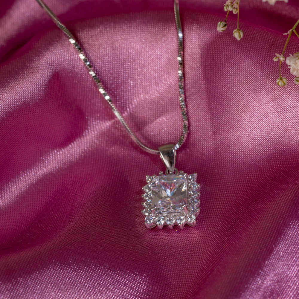 Solitaire Square Pendant