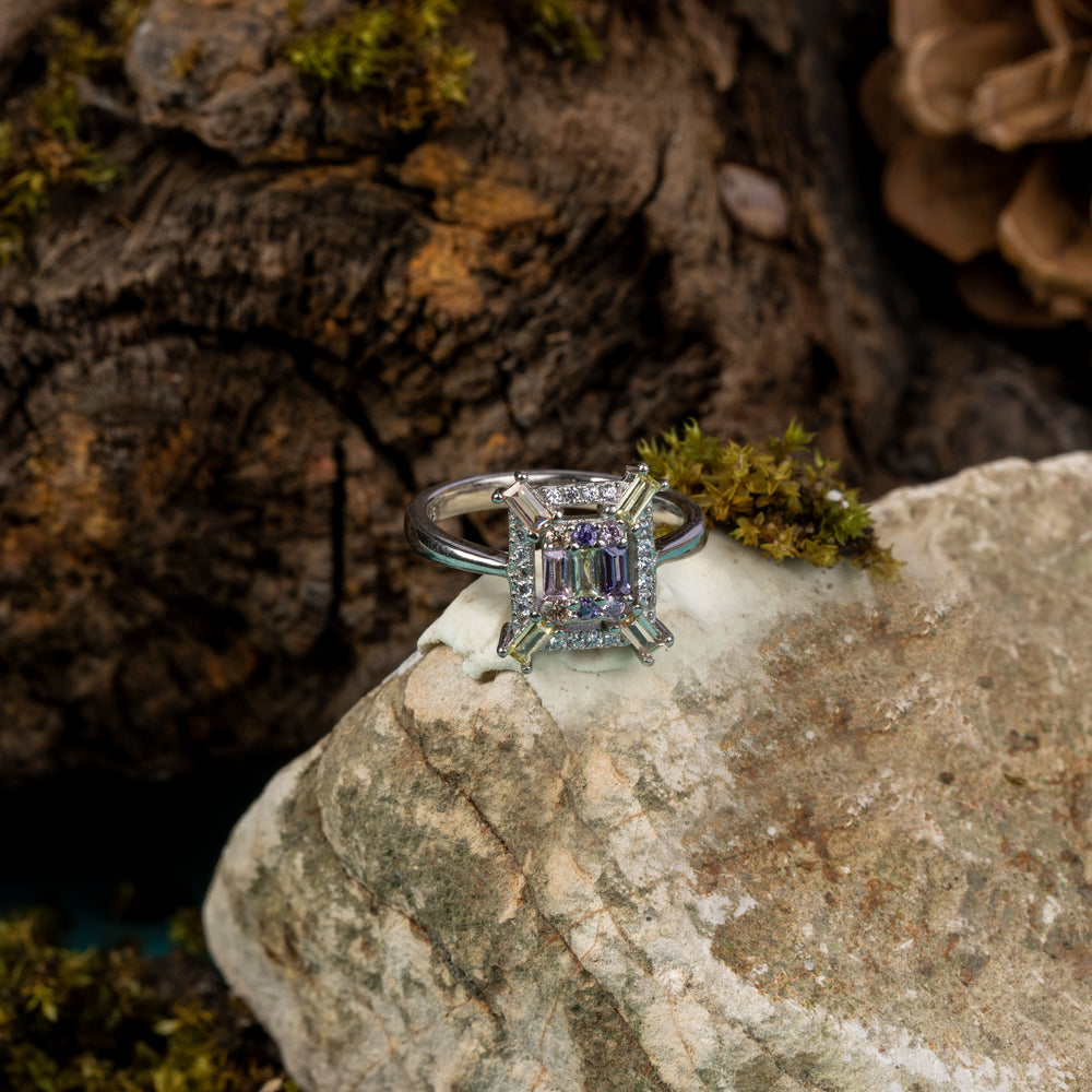 Gemstone Colorful 925 Sterling Silver Ring