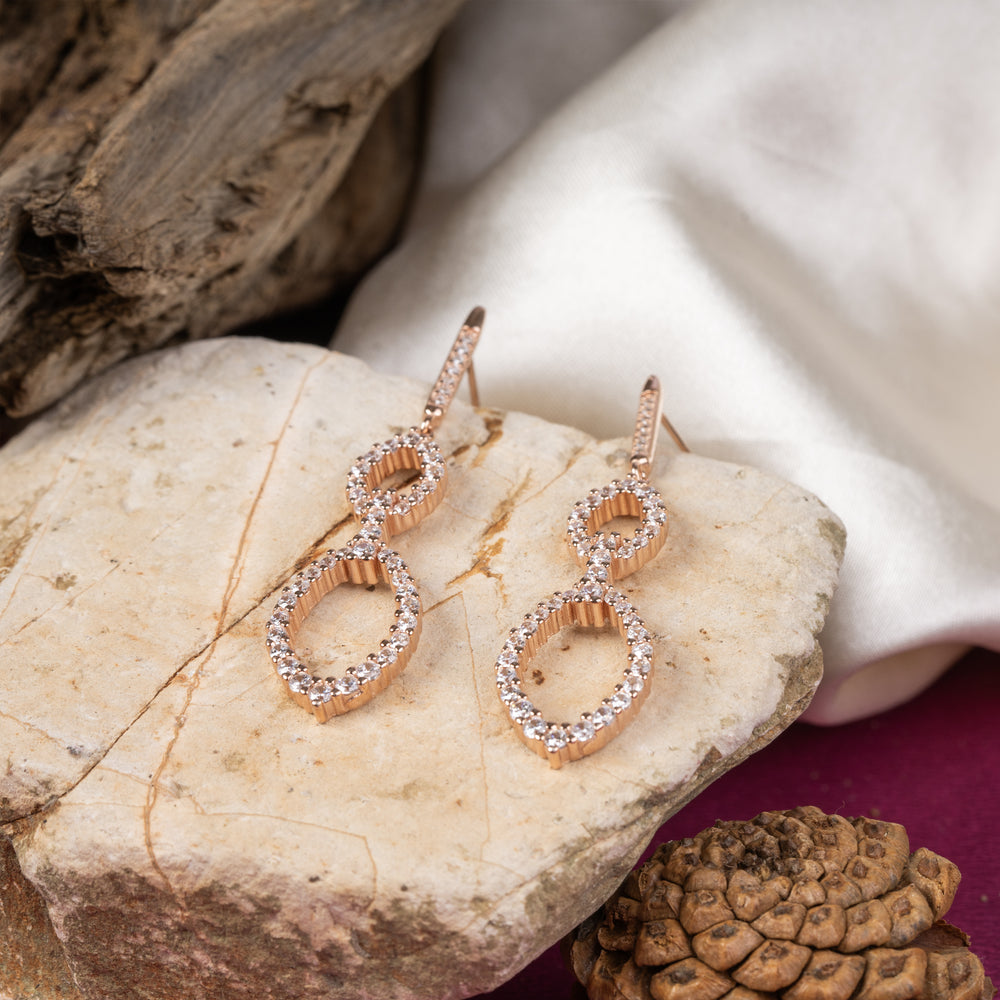 Double Circle Drop Earrings