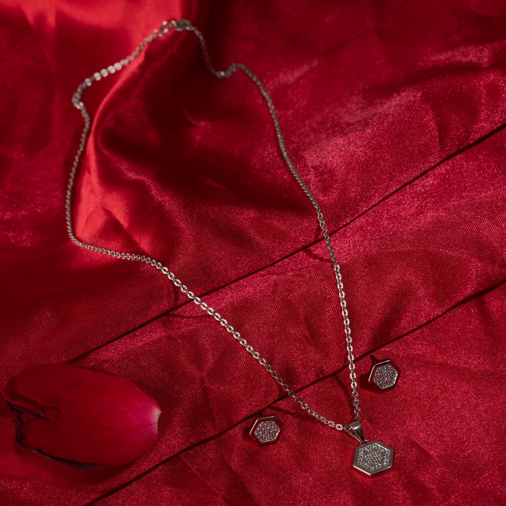 Modern Marvel Pendant with Earrings