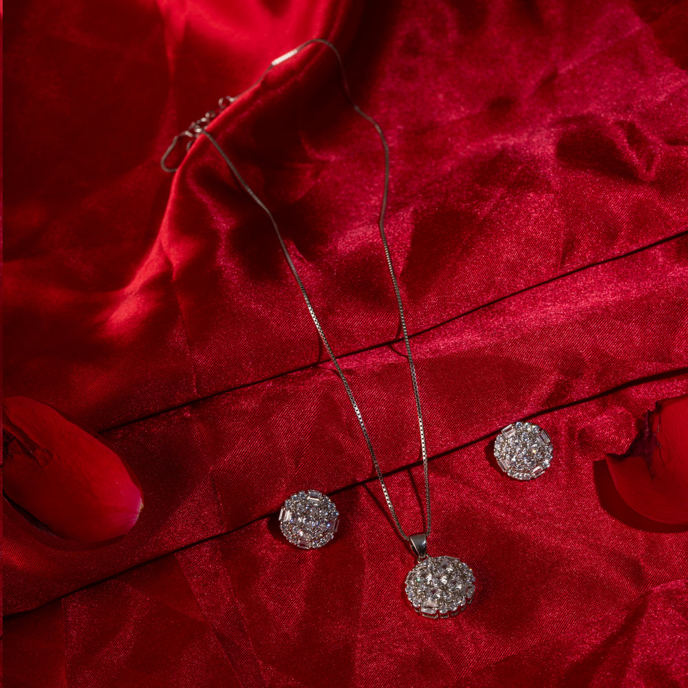 Silver Drizzle Set with Link Chain