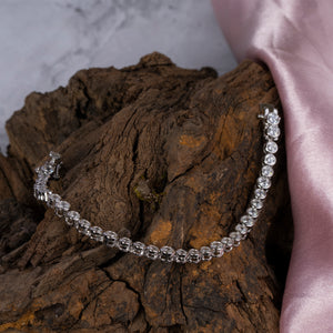 CZ round stone 925 silver bracelet CZ round stone 925 silver bracelet