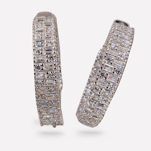 Baguette Cut Hoop Earrings Baguette Cut Hoop Earrings