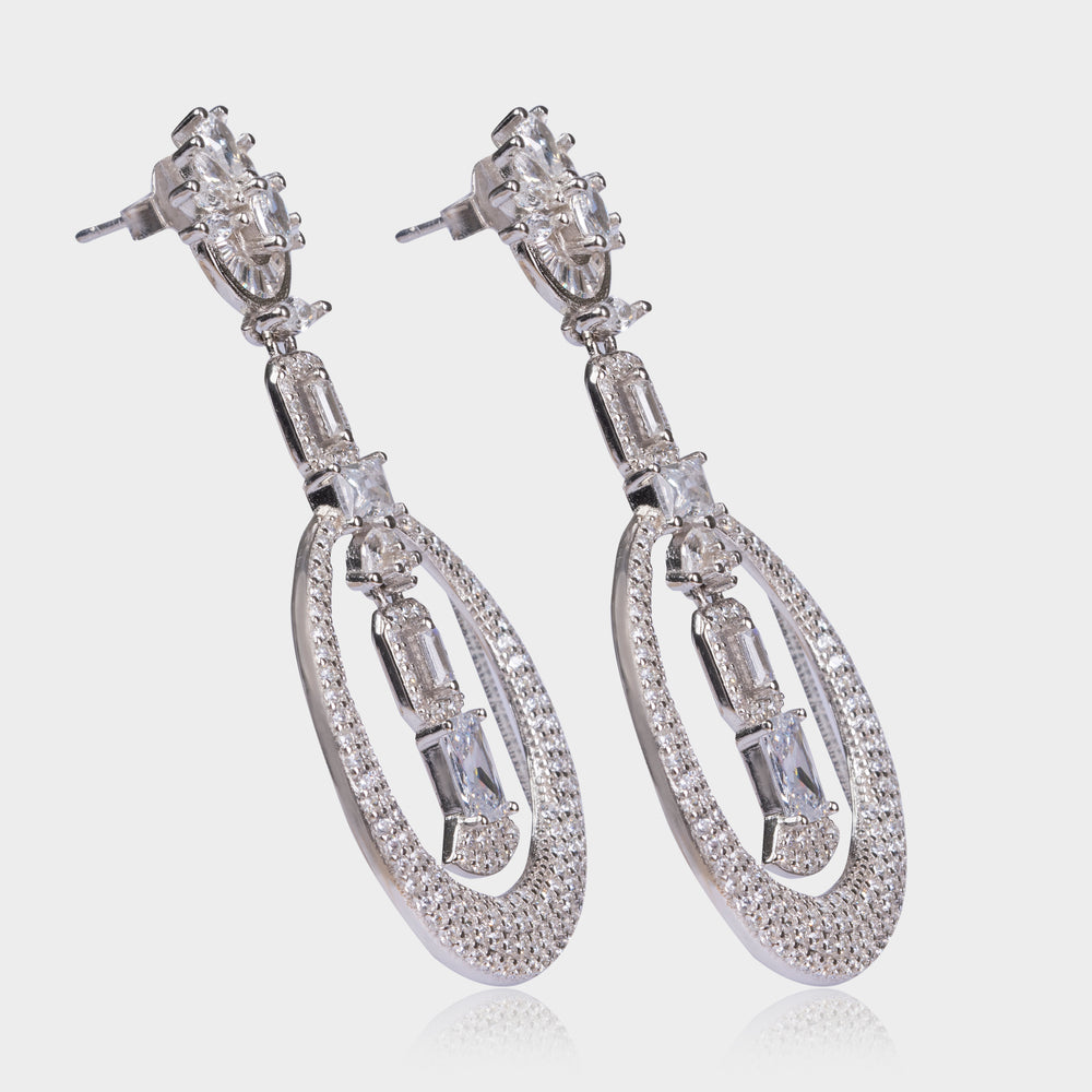 Elegant Sparkle 925 Chandeliers Earrings