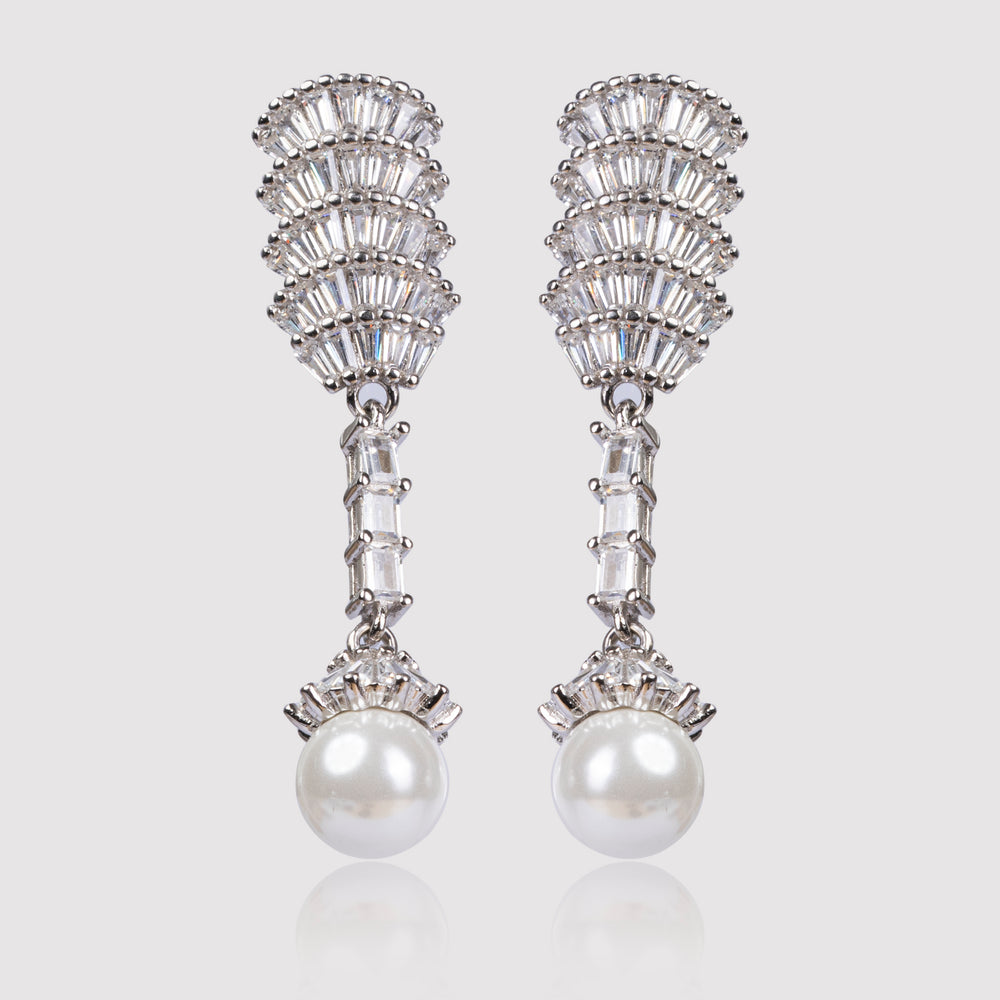 Ornate Pearl Cascade Earrings