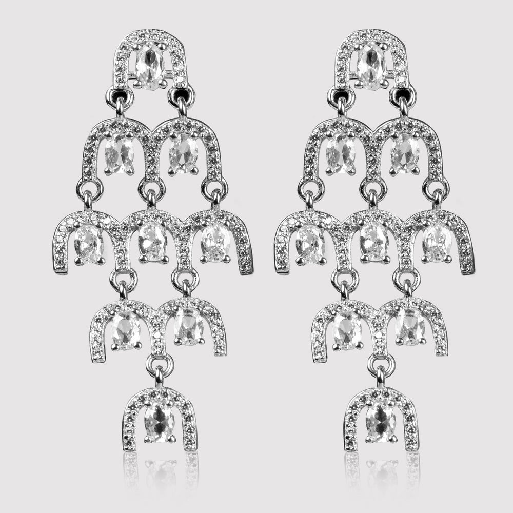 Sparkling Arch Drop Earrings