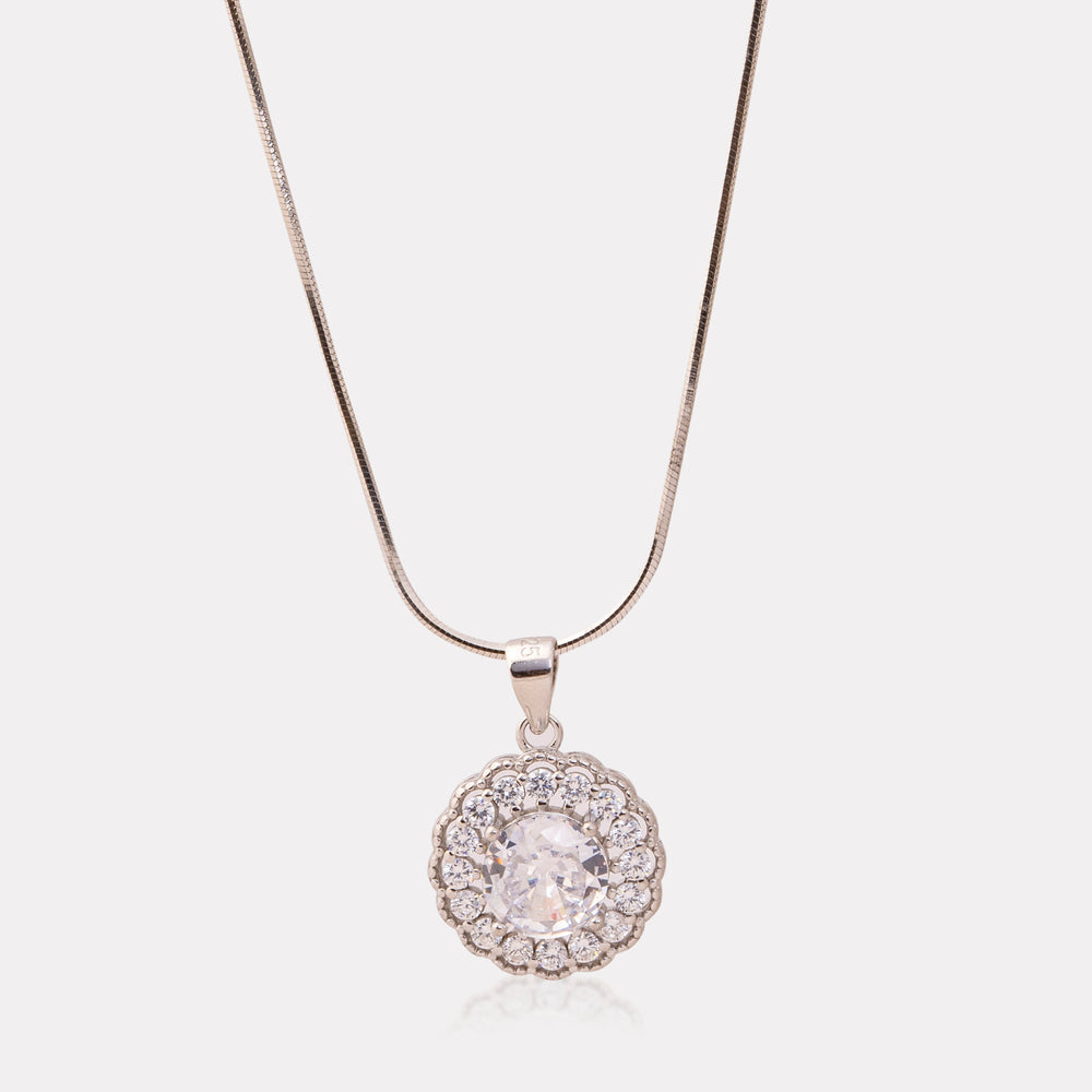 Luminous Halo Gemstone Pendant