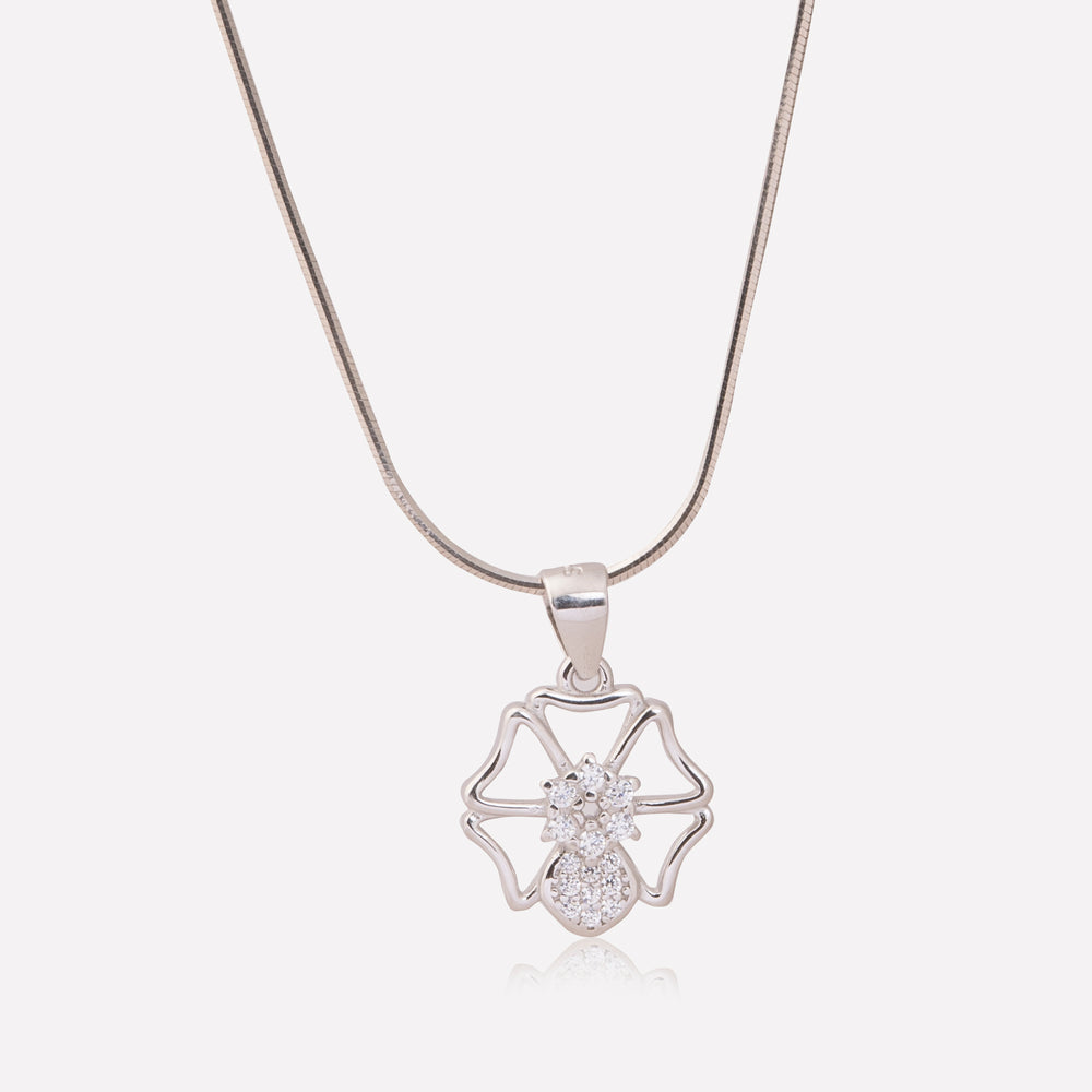 Sparkling Floral Gemstone Pendant
