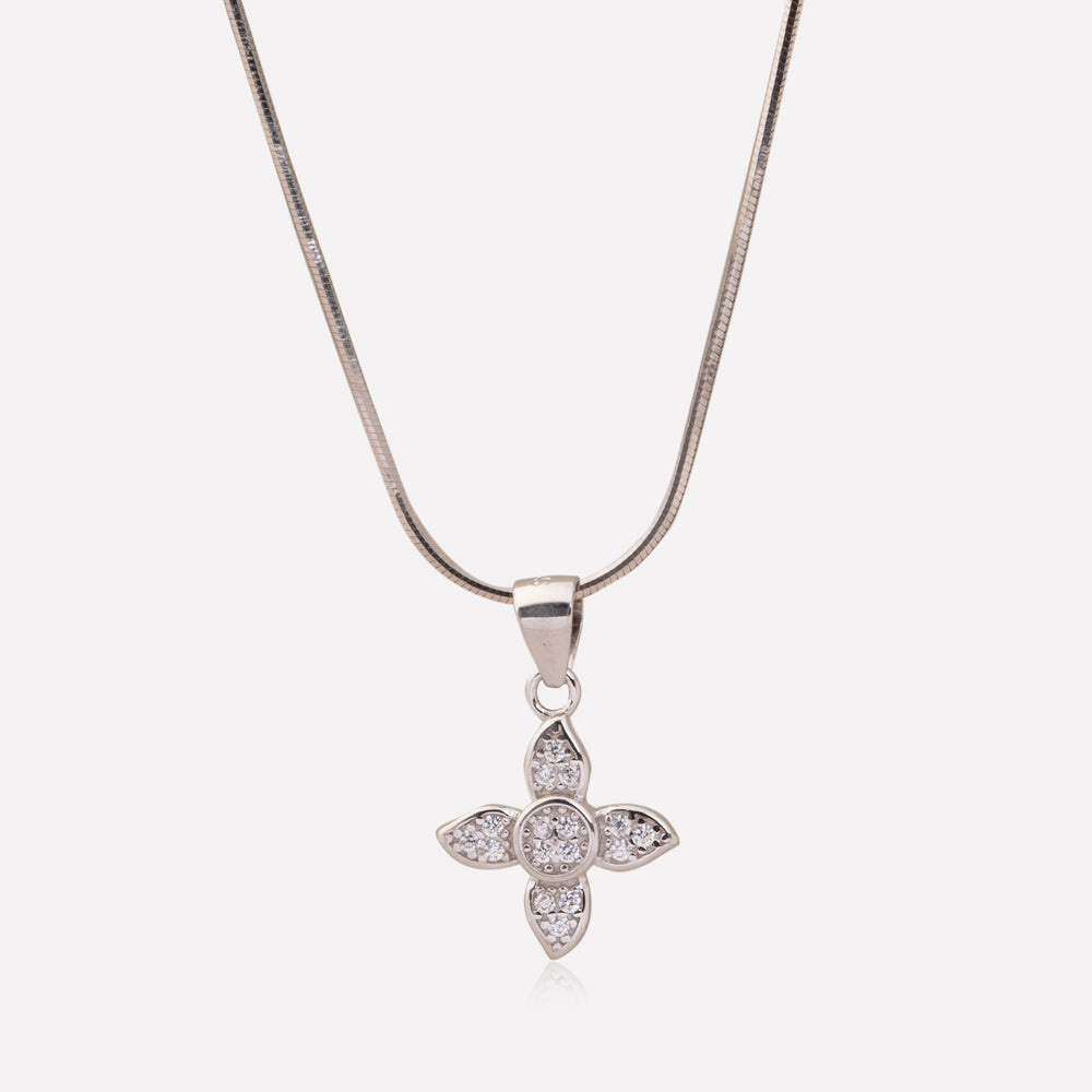 Gleaming Flower Sterling Pendant