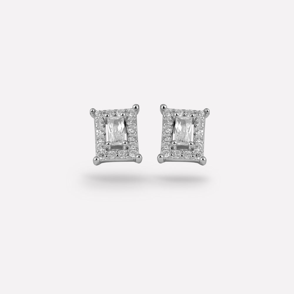 Radiant Rectangle Gem Studs
