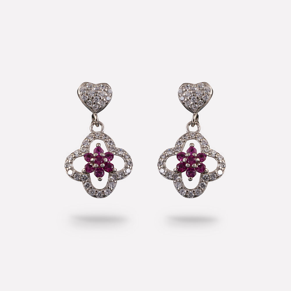 Purple Radiance Floral Studs