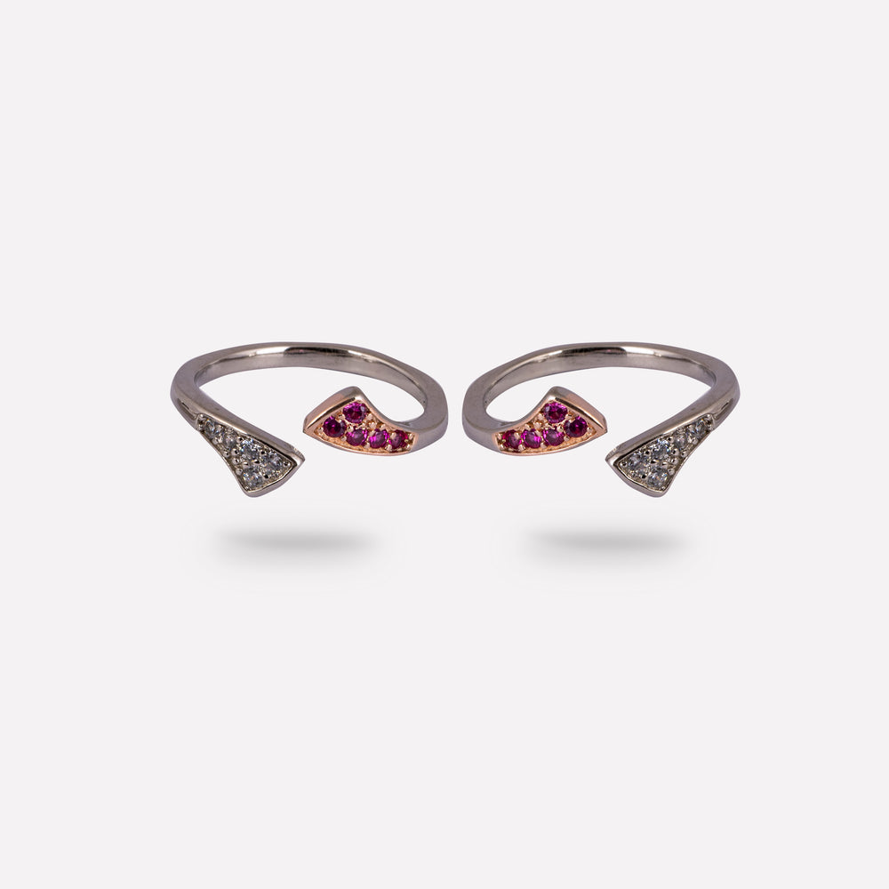 Rose and Crystal Radiance Toe Rings
