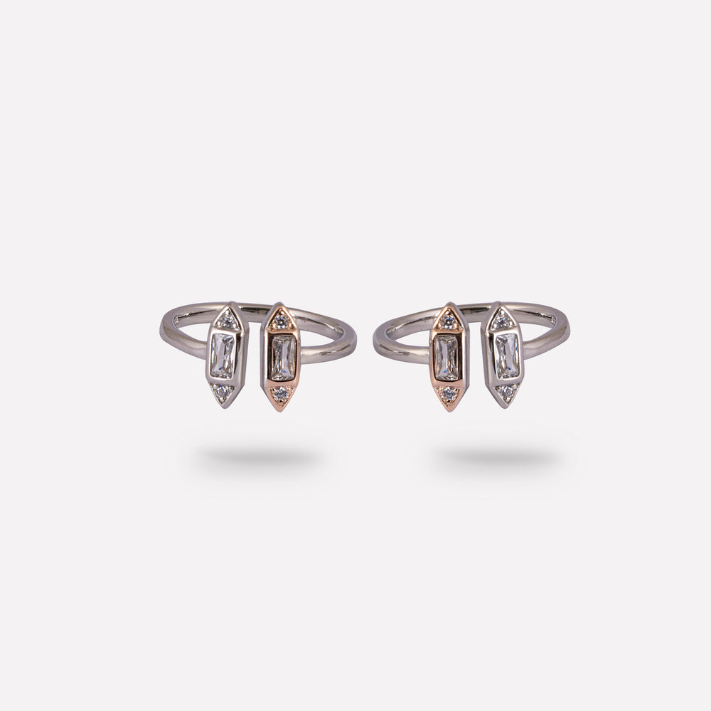 Rose Gold & Silver Sparkle Toe Ring