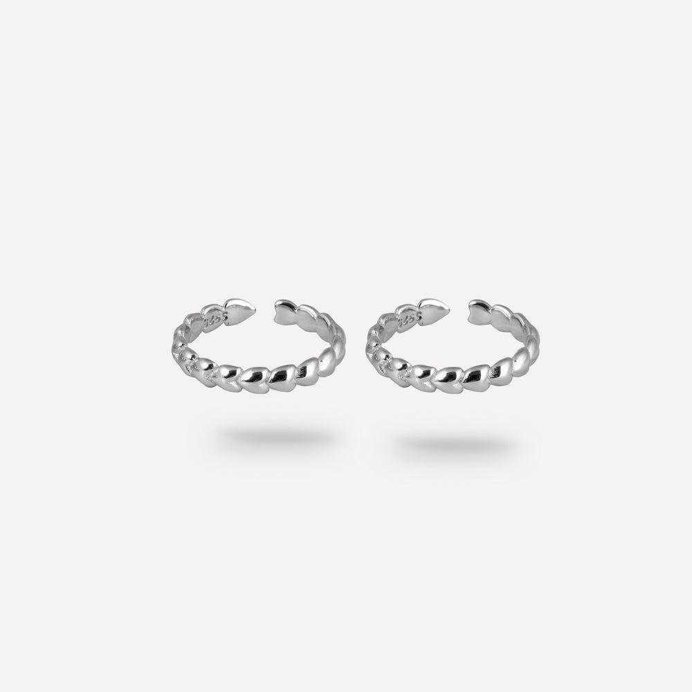 Silver Twist Elegance Toe Rings
