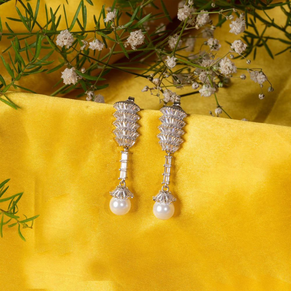Ornate Pearl Cascade Earrings