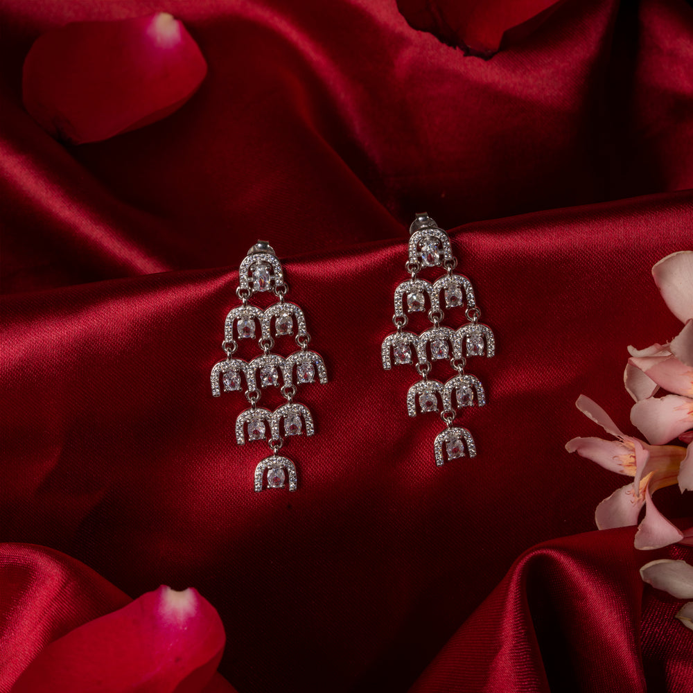 Sparkling Arch Drop Earrings