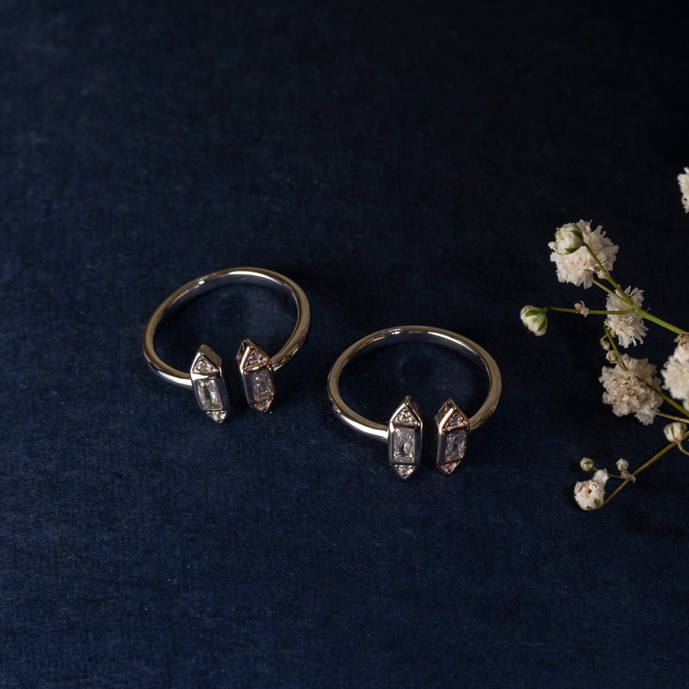 Rose Gold & Silver Sparkle Toe Ring