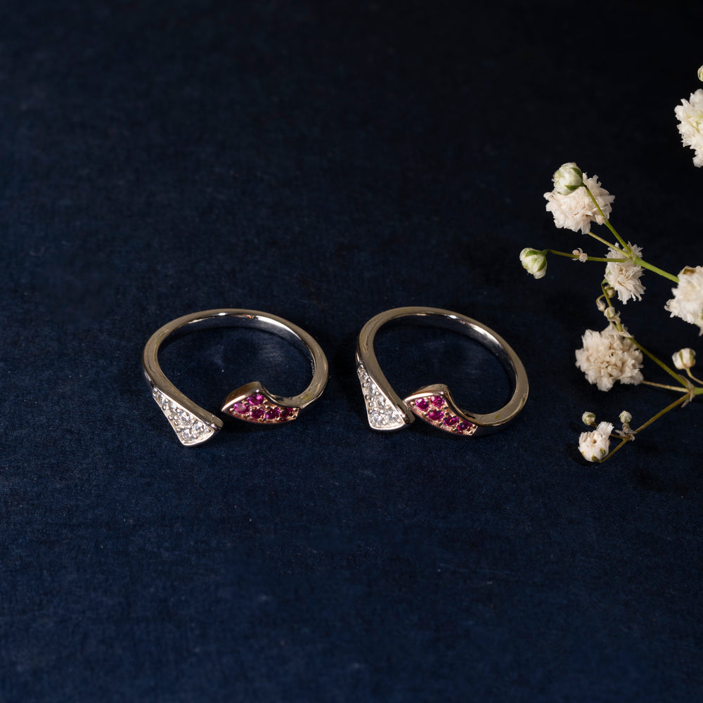 Rose and Crystal Radiance Toe Rings