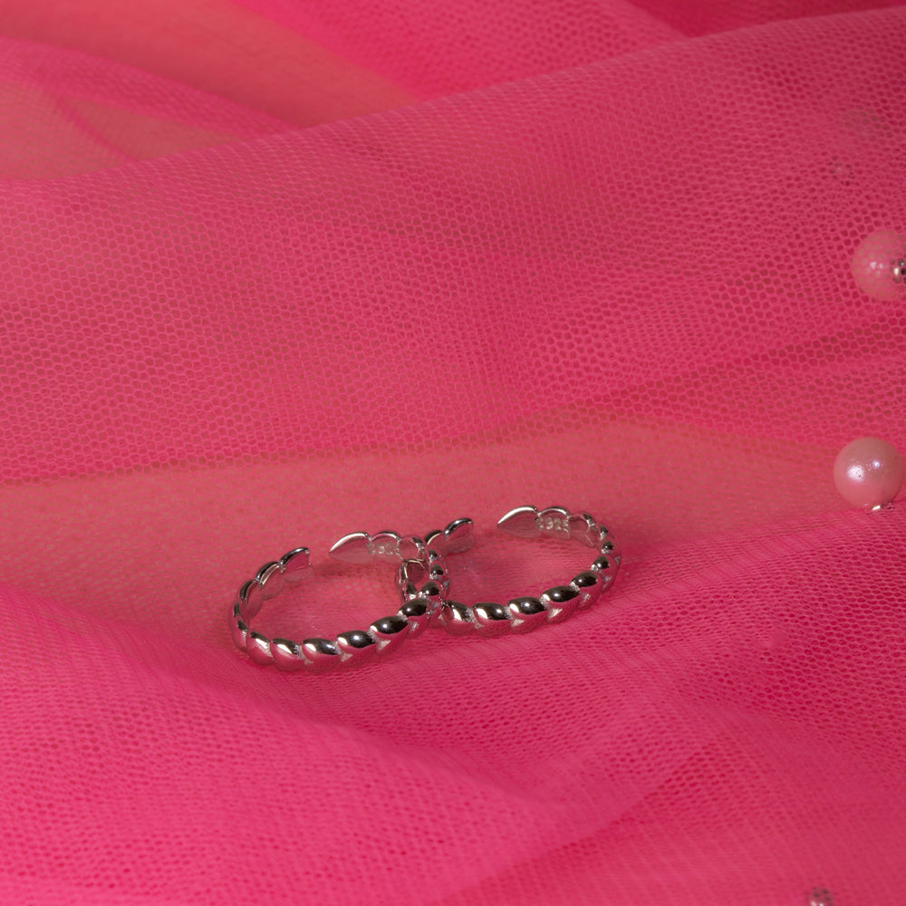 Silver Twist Elegance Toe Rings