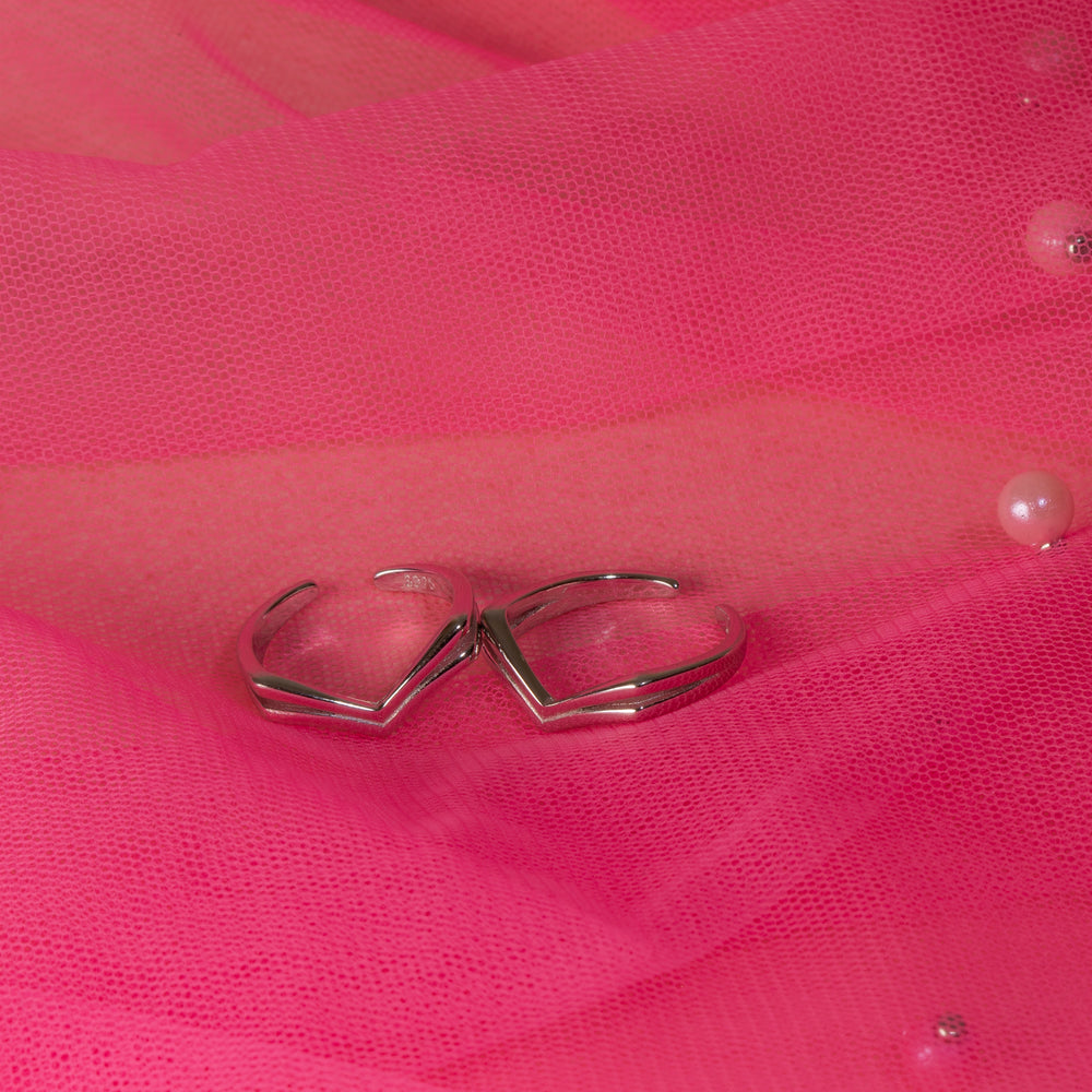 Double chevron Toe Ring