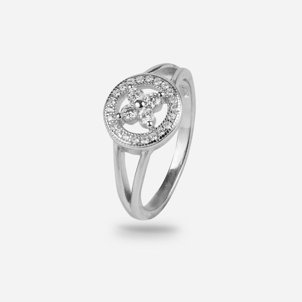 Luminous Elegance Sterling Silver CZ Ring