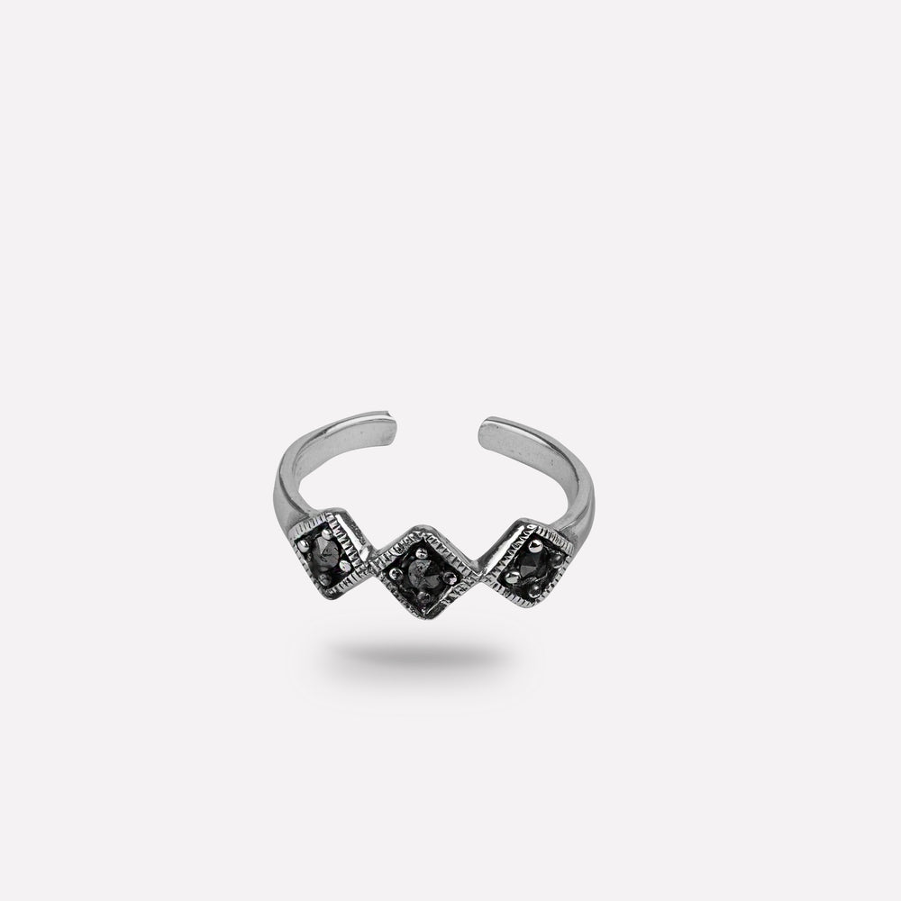 Midnight Noir Toe Ring Pair