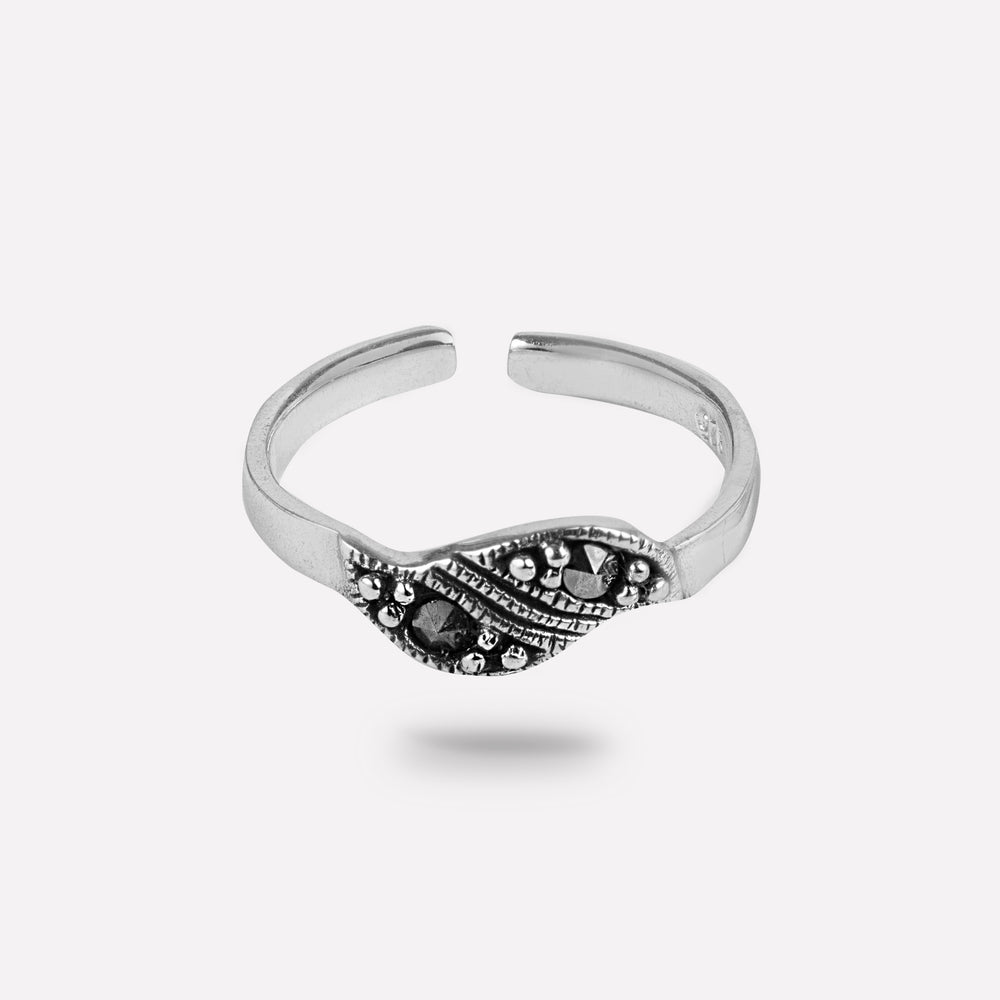 Mystic Midnight Sterling Toe Ring