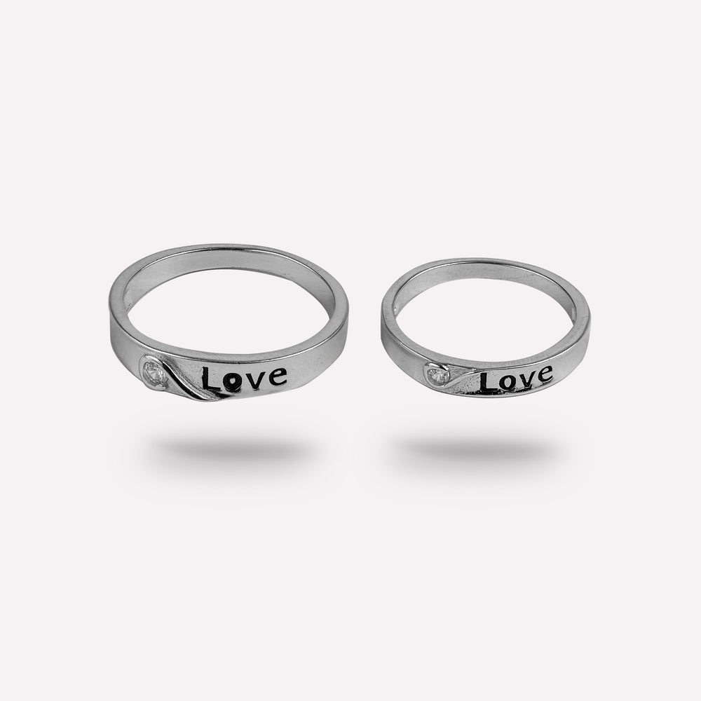 Love Couple Ring Sterling Silver