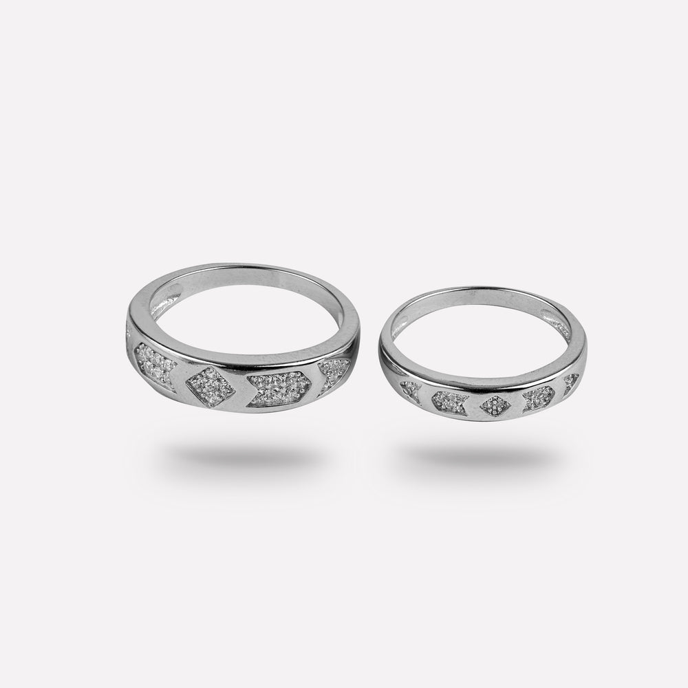 Sterling Silver Modern Couple Ring