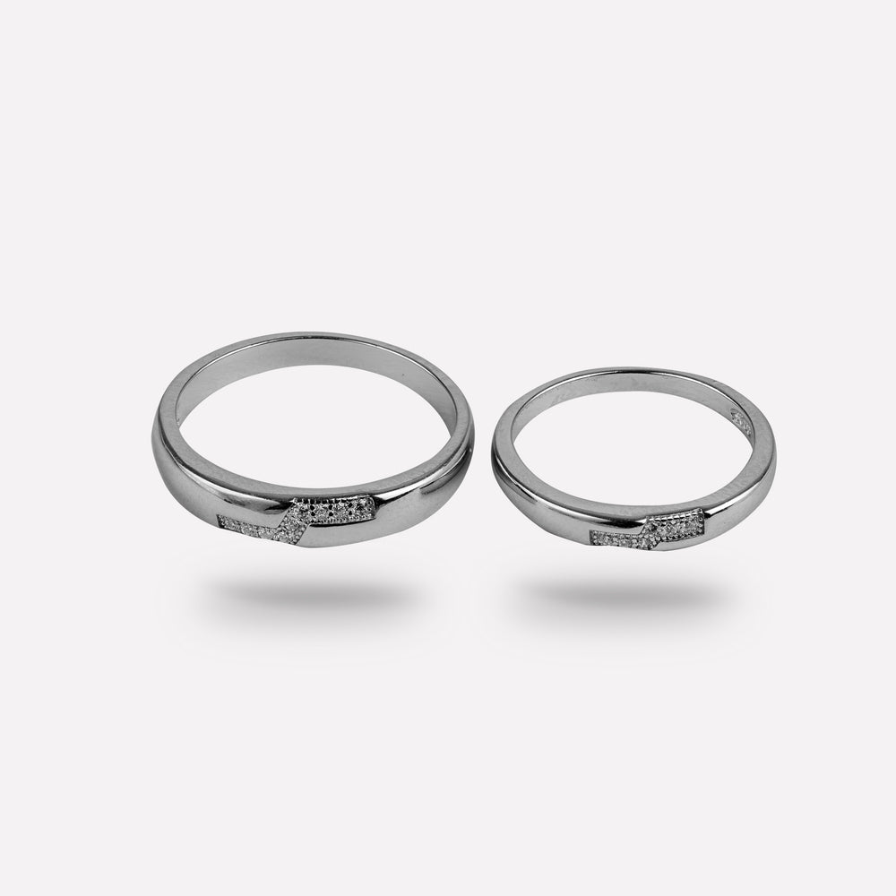 Unique Love Sterling Silver Couple Ring