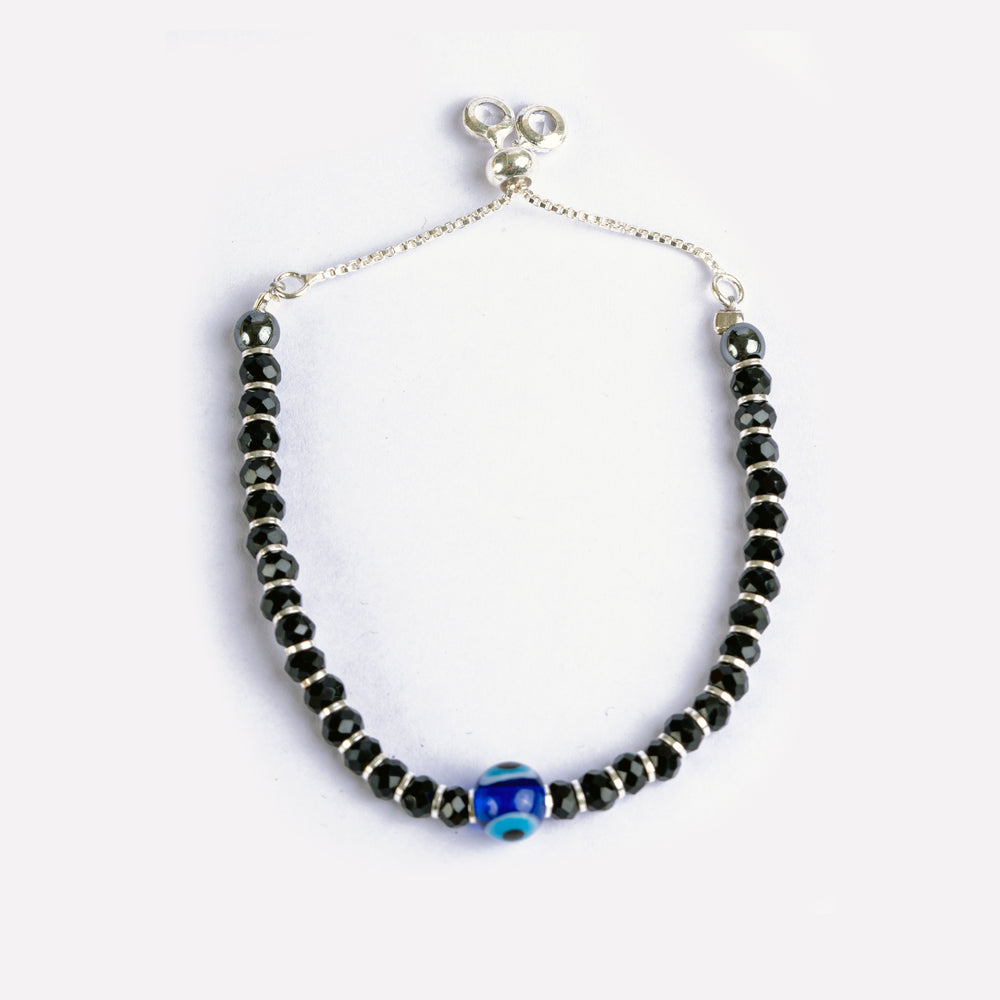 Watchful Charm Baby Black Beads Bracelet