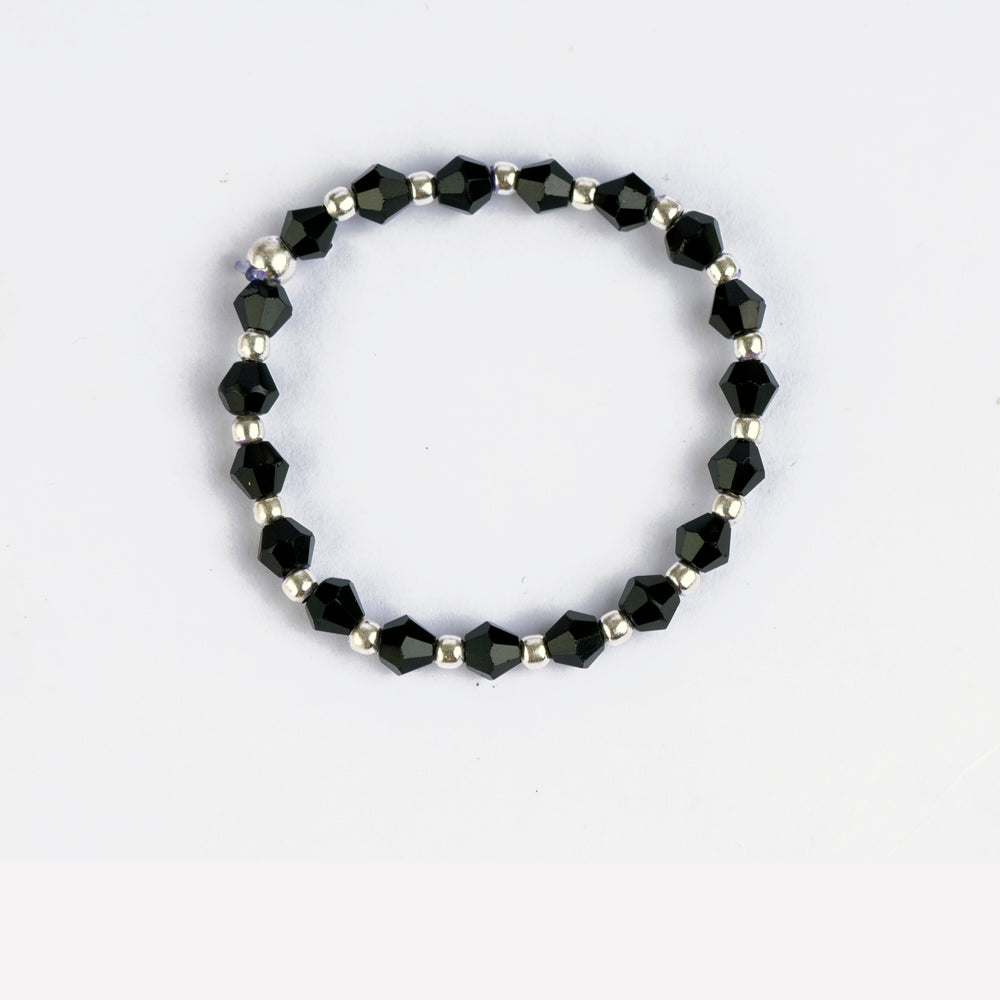Starry Night Baby Black Beads Bracelet - Pair