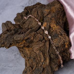 Rose Gold Silver Unique CZ Stone Design Bracelet Rose Gold Silver Unique CZ Stone Design Bracelet