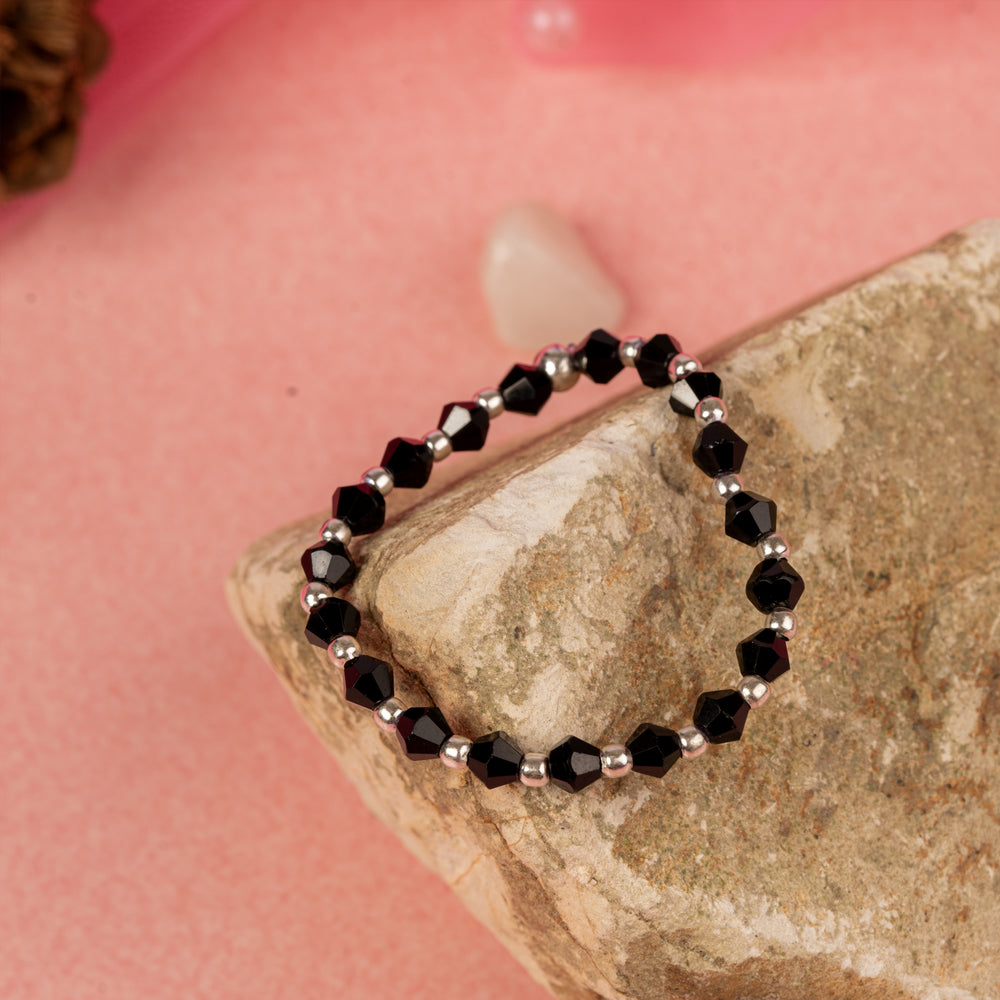 Starry Night Baby Black Beads Bracelet - Pair