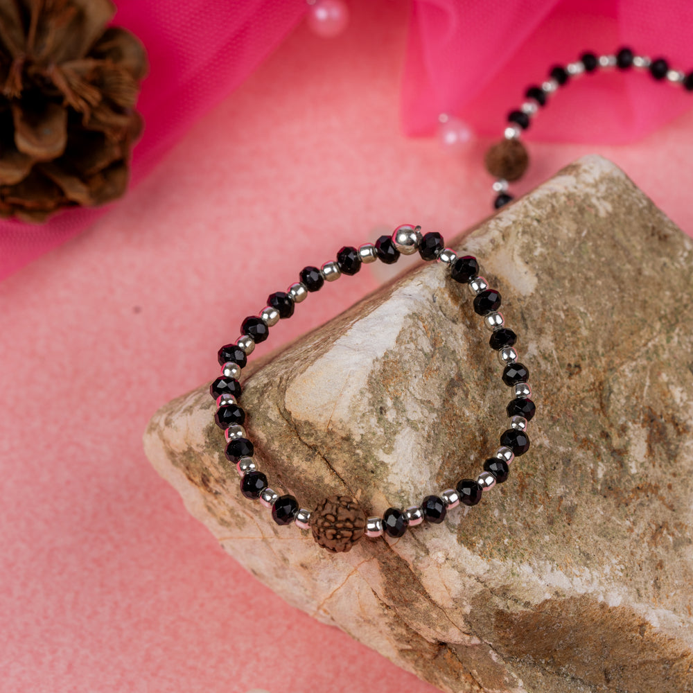 Baby Rudraksha Black Beads Bracelet - Pair