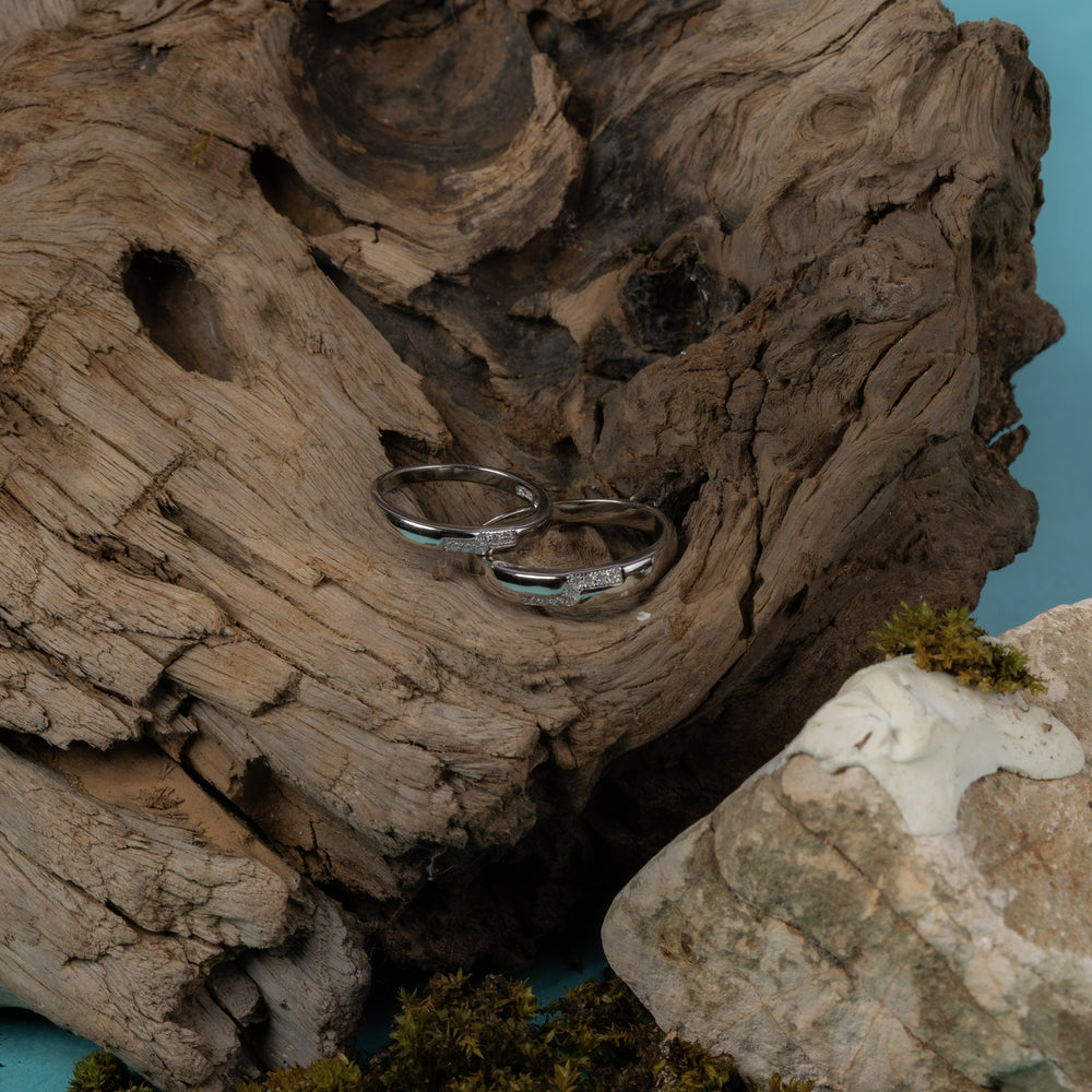 Unique Love Sterling Silver Couple Ring