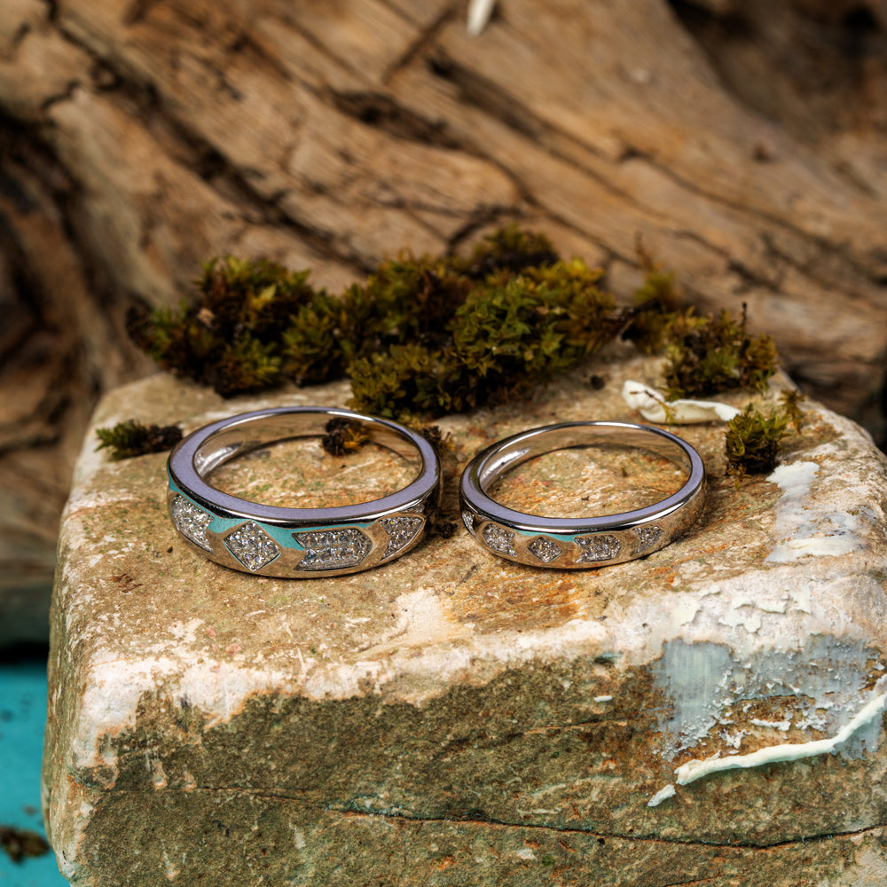 Sterling Silver Modern Couple Ring