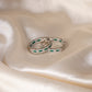 Emerald and Silver Hoops Earrings