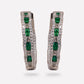 Emerald and Silver Hoops Earrings
