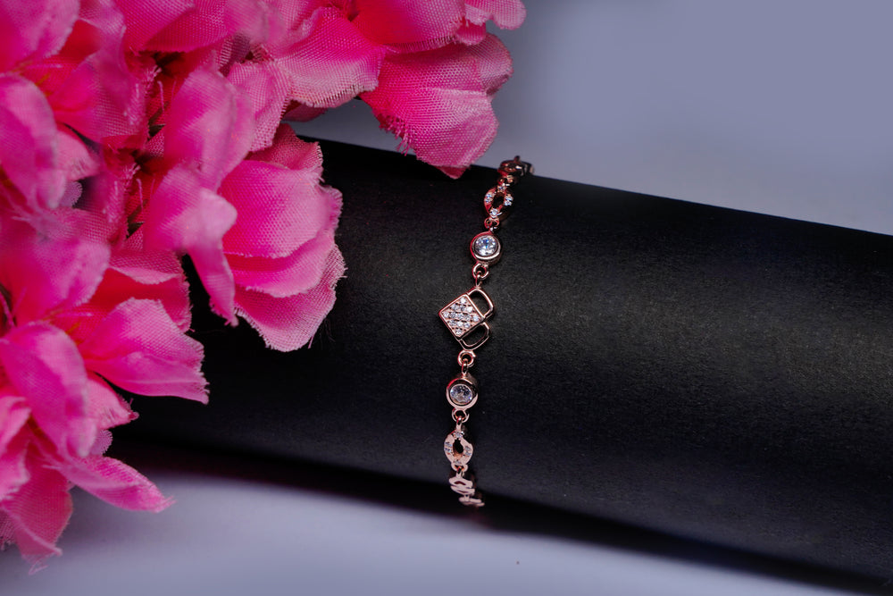Rose gold silver unique design bracelet